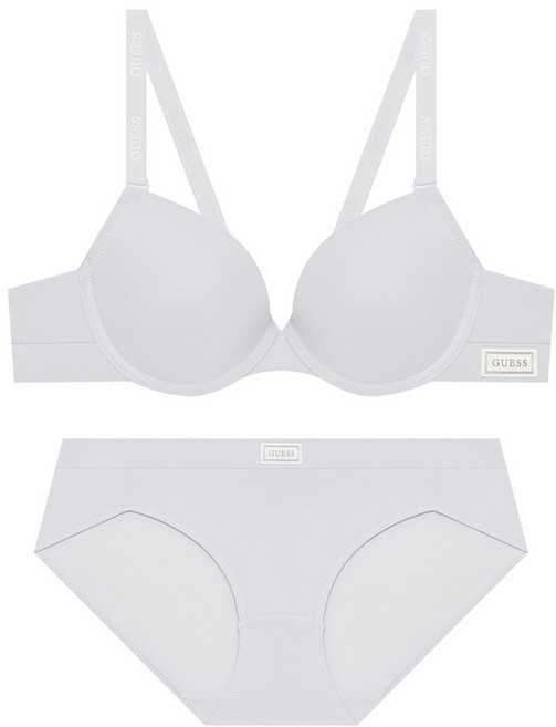 게스언더웨어 스퀘어라벨 프레시 브라 팬티 세트 - 라이트그레이