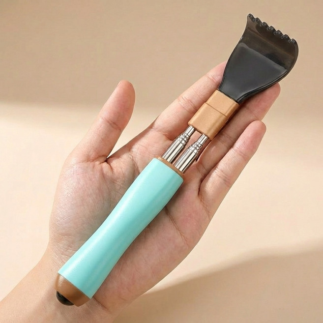 타니아홈 시원쾌감 스테인리스 길이조절 효자손, 1개, 하늘색