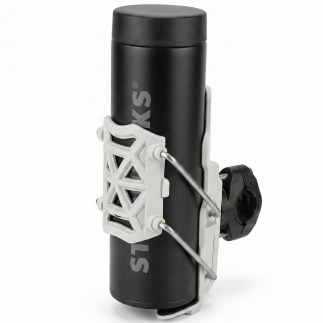 라네핏 오토바이용 핸들바형 음료 물통 거치대 컵홀더, 화이트