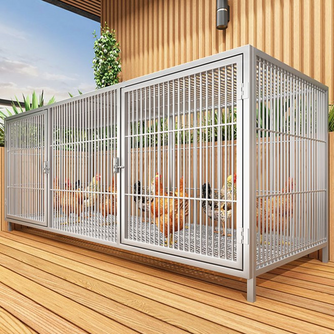 대형 닭사육장 접이식 고밀도 닭장 실외 사용 가능 쥐 족제비 방지 견고한 닭장 철망 조립식, 1개