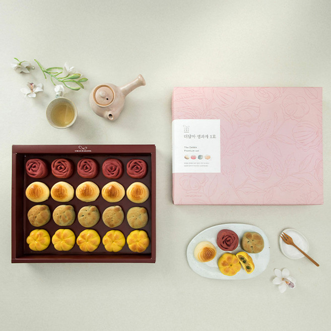 ★가정의달 행사★ 더담아 생과자 1호 선물세트 (20개입) + 쇼핑백 / 가정의달선물, 20개