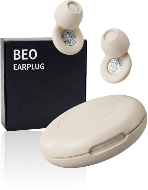 BEO 소음 차단 수면귀마개 실리콘 이어플러그 수면용 소음방지, 1세트, 심플 아이보리