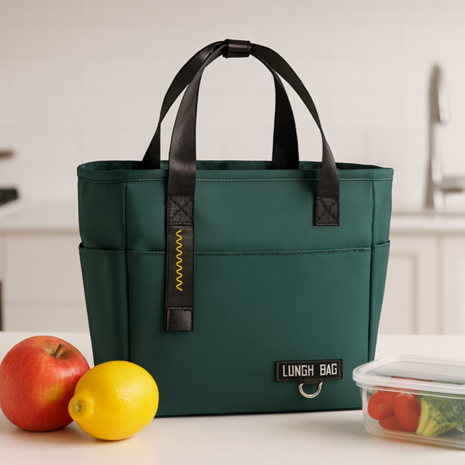 보네아 프레쉬쿨 런치백 보온 보냉가방 피크닉 쿨러백 도시락가방, G01그린, 1개
