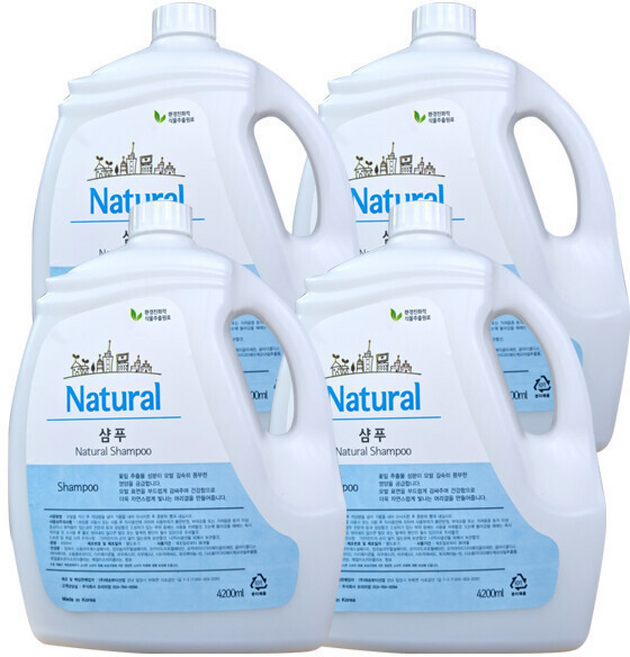 대용량 업소용 내추럴 샴푸, 4개, 4.2kg