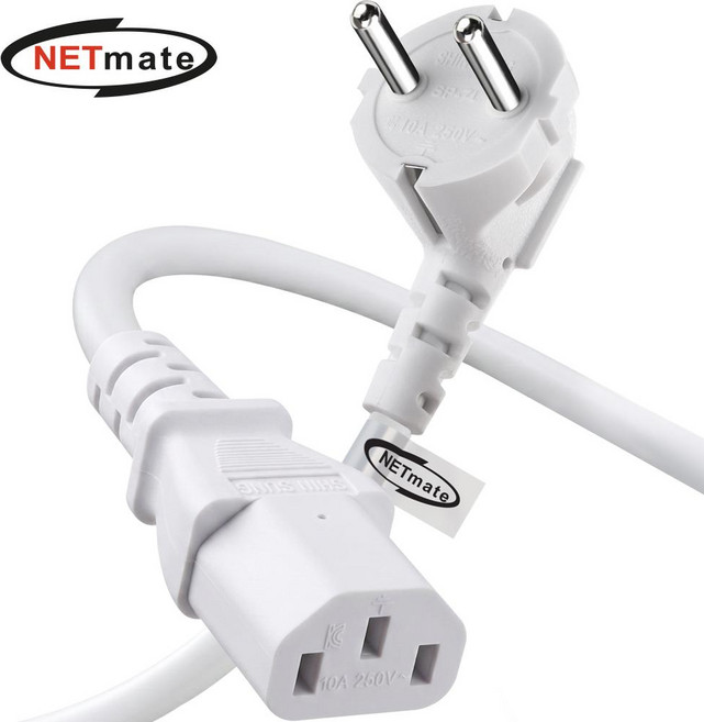 넷메이트 넷메이트 컴퓨터 파워 코드 전원 케이블 15m 화이트 NMP-SPC150W