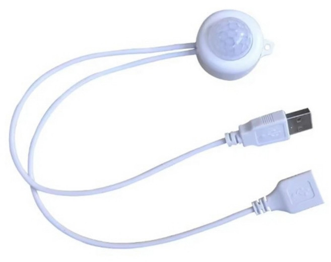 PIR 적외선 인체 감지 센서 스위치 화이트 USB 타입 - LED 자동 점등 조명 제어, 1개