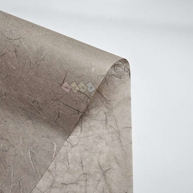 덕인 색 운용한지 Y 25g 64cm x 94cm 1장 닥70%, 35 갈회색