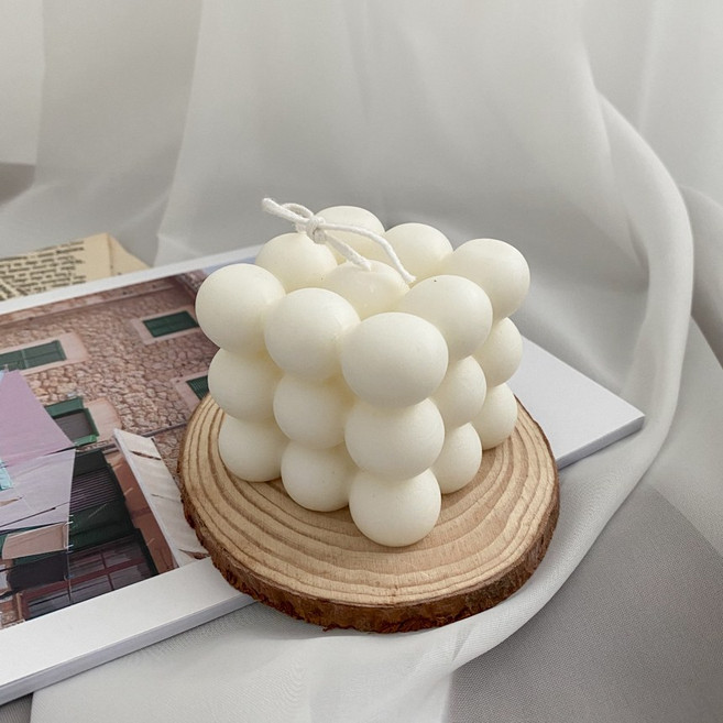 케이트가든 자체제작 감성 오브제 필라캔들 버블 큐브 오브제, 중1p, 150g, 1개