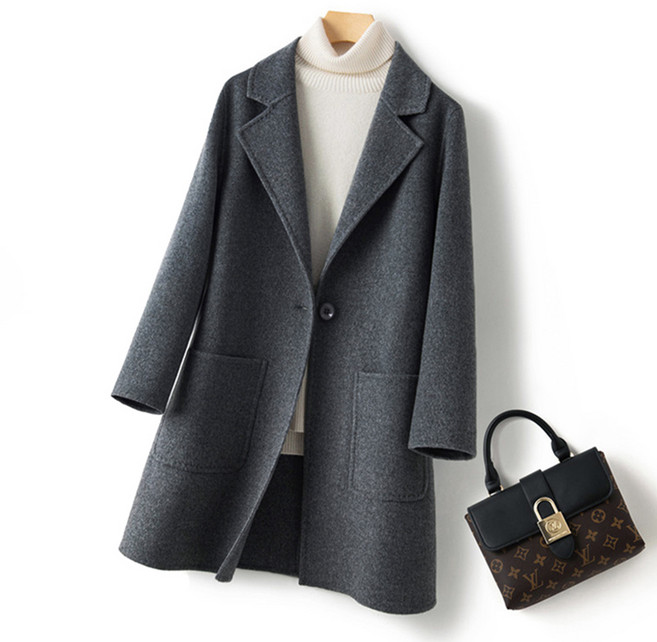 [2026 봄신상] 스타일아유 여성 가을겨울 핸드메이드 양모100% 코트 중기장 루즈핏 슬림핏 캐시미어 심플 보온 아우터 LC0069