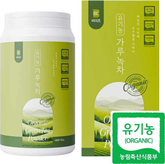 국산 100% 비이츠 유기농 보성 녹차 가루, 130g, 1개, 1개입 - 쿠팡
