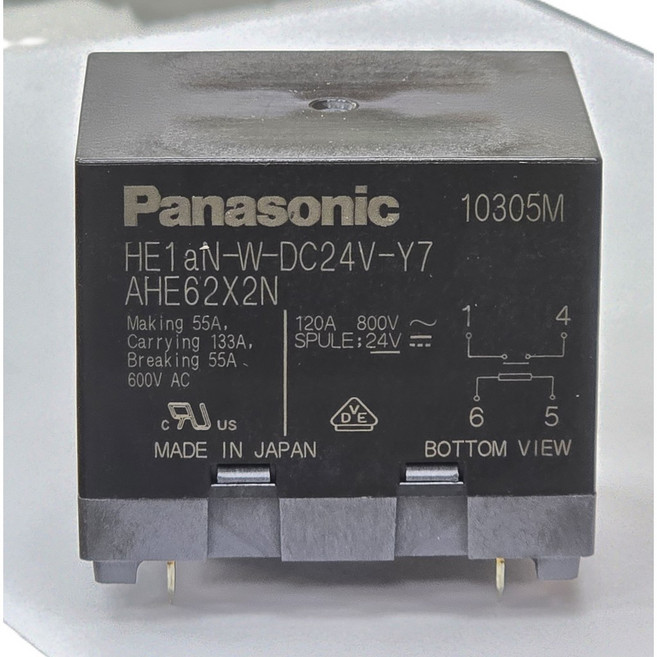 Panasonic HE1aN-W-DC24V-Y7 AHE62X2N 繼電器 DC24V線圈 55A高負載能力 穩定耐用反應迅速, 5個