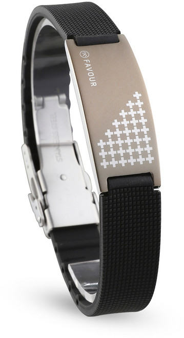 페이버 L400 건강팔찌 /베이지 십자패턴 디자인 /남자 여자 커플 추천/이니셜각인, 1개