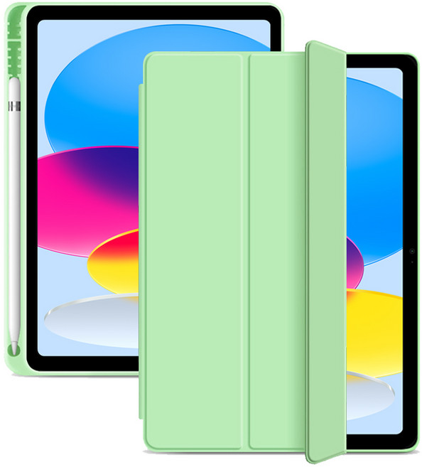 아이엠듀 아이패드 10세대 10.9인치 애플펜슬 수납홀더 스마트커버 베이직 케이스, 베릴그린, 1개