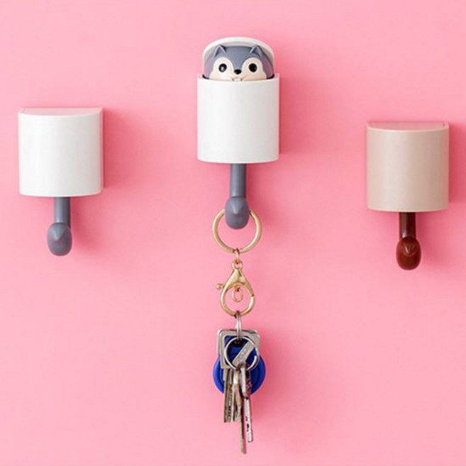 현관 마스크걸이 욕실 접착식 후크 주방 팝업 후크, 그레이, 1개