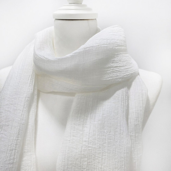 국내 여성 봄 시스루 텐셀 시어 화이트 블랙 롱 긴 스카프 머플러 더사봄