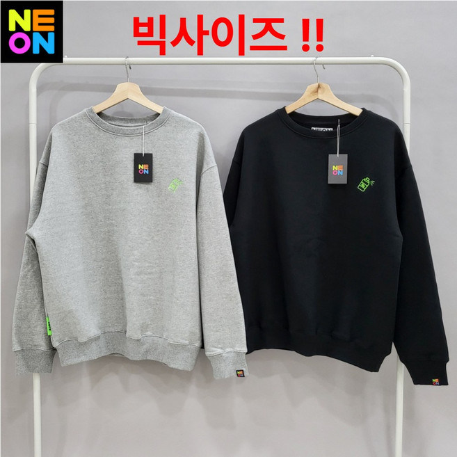 굿오버 빅사이즈 자체제작 자수 로고 커플 남녀공용 오버핏 맨투맨