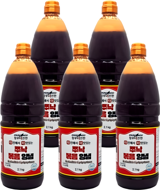 청우 더진한 쭈낙볶음양념 쭈꾸미 낙지 볶음소스, 2.1kg, 5개