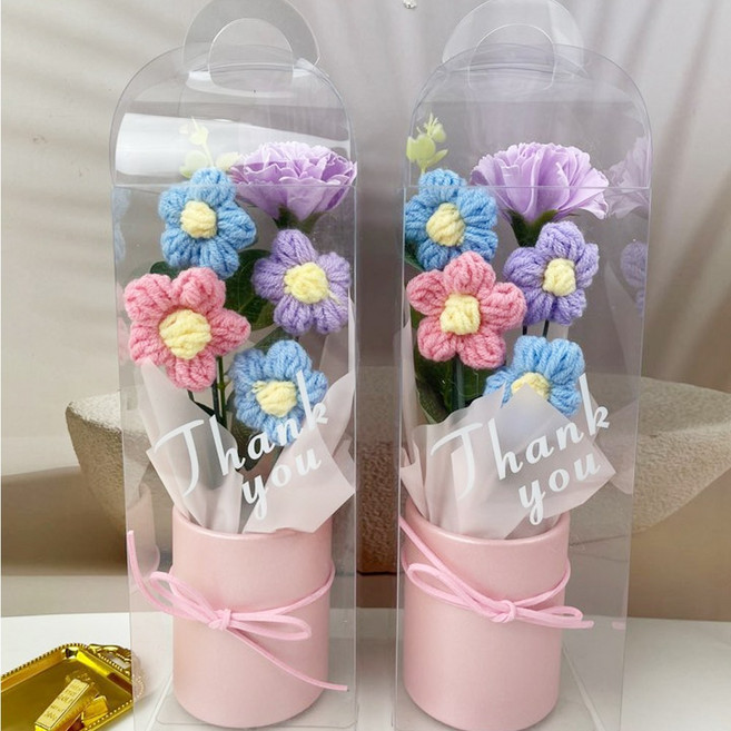 어버이날 스승의날 꽃님 카네이션 조화 화분, 2개, 퍼플