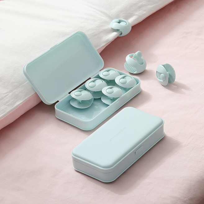 ANYOU바늘 없는 침대시트 이불 시트 고정 클립6P XBZJ (코디 케이스... 6개, 그린