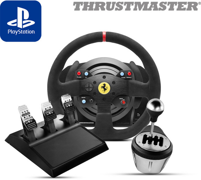 트러스트마스터 T300 페라리 Integral 레이싱휠 TH8A 쉬프터 패키지(PS5 PS4 PC용) T300, 1개