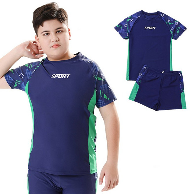 UPPERCUT 빅사이즈 남아 래쉬가드 세트 비만 통통남아 체형커버 수영복 세트 생존수영 다이빙 물놀이 서핑