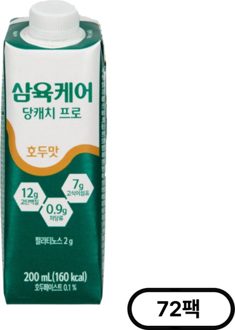 삼육케어 당캐치프로 당뇨식 호두맛, 72개, 200ml