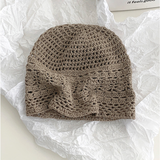 HALOPICK 플라워 봄 여름 뜨개 버킷햇 크로셰 롱 비니