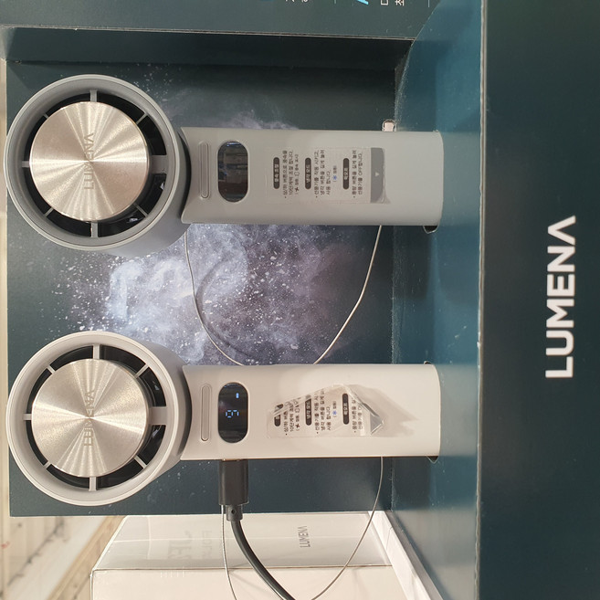 루메나 폴더블 무선 냉각 선풍기 JF20 2개입, 화이트&블루
