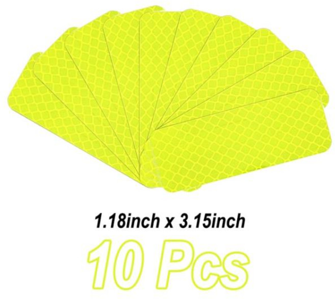 숏네일팁 안전 반사 스티커 야외 방수 테이프 차량 자전거용 4 가지 색상 10 개, 02 Green