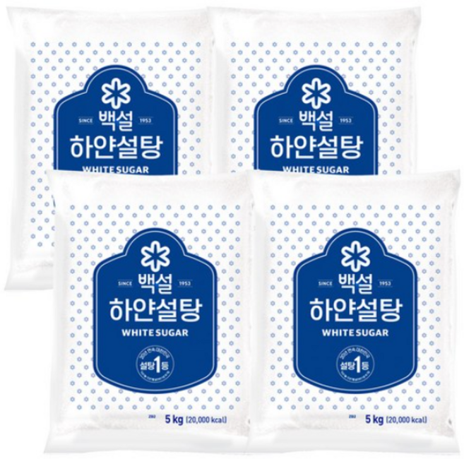 백설 하얀설탕, 5kg, 4개