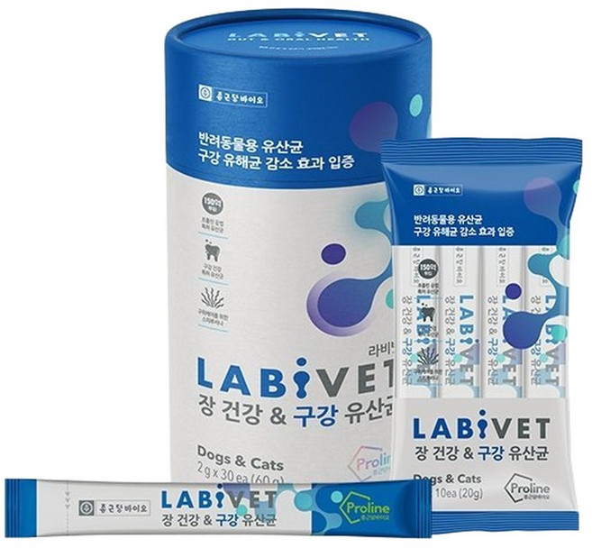 라비벳 장 건강 구강 유산균 60g (2gx30ea), 2g, 30개