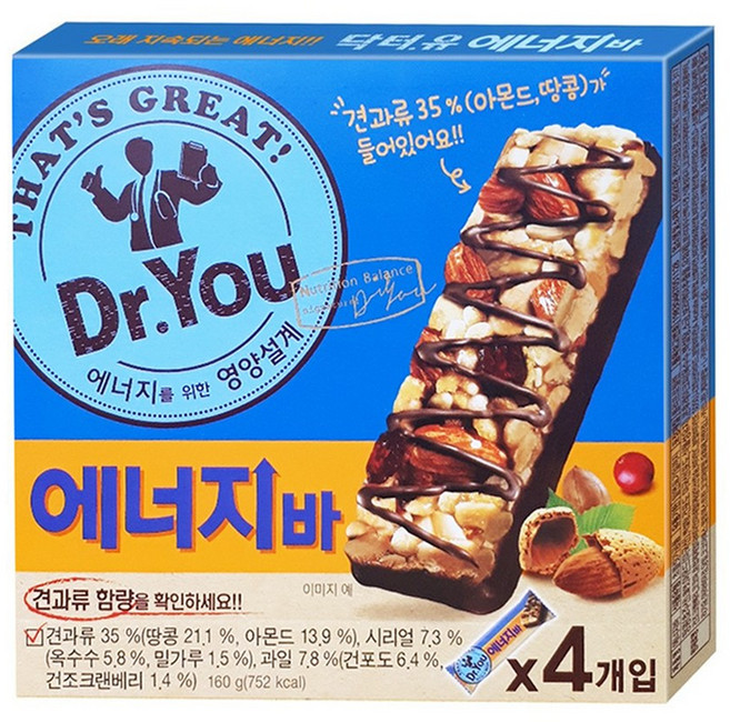 오리온 닥터유 에너지바 4입(40gx4p)x6개, 40g, 24개