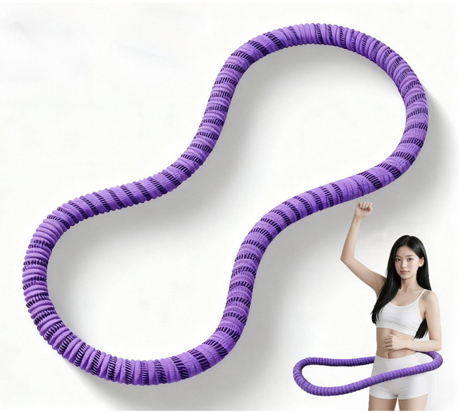 JOMO 4세대무 소음고탄성 1.5kg 소프트 스프링 다이어트 훌라후프 허리라인 다이어트 슬림 뱃살, 1개, 자주색