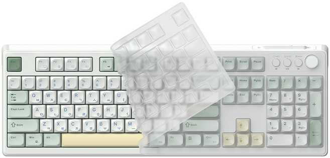 한성컴퓨터 OfficeMaster 유무선 저소음 멤브레인 키보드, Matcha Cream, GK104, 제조사축