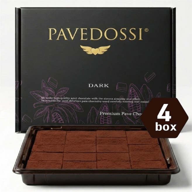 파베도씨] 다크 파베초콜릿 No1 명품 수제 pave 생초콜렛 (선물팩 별도판매), 130g, 4박스