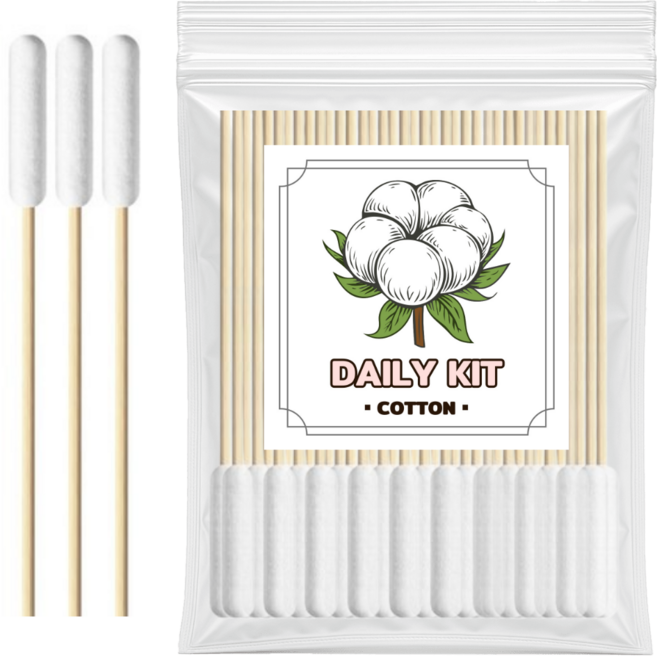 데일리코튼 대용량 대왕면봉 다용도 틈새청소 수정화장 두피용 솜방망이 왕 면봉, 1개, 50개입