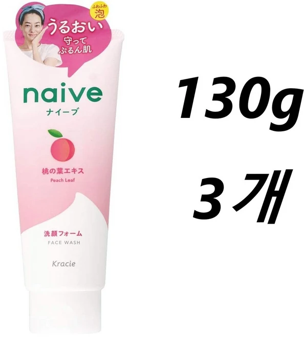 일본 크라시에(Kracie) 나이브(naive) 페이스 워시 복숭아향, 3개, 130g - 쿠팡