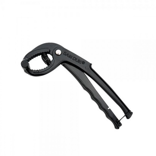 마루오피스_ 뜨거운 뚝배기 조심 알루미늄 스프링 뚝배기 집게 210mm 가정용 업소용 캠핑 양은 블랙 강력 팬, 1개