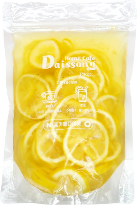 홈카페 다이쑝 레몬청 수제 과일청 홈카페 카페용 대용량, 1kg, 1개, 1개입