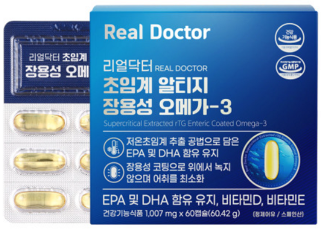 리얼닥터 초임계 알티지 장용성 오메가 3 60.42g, 9개