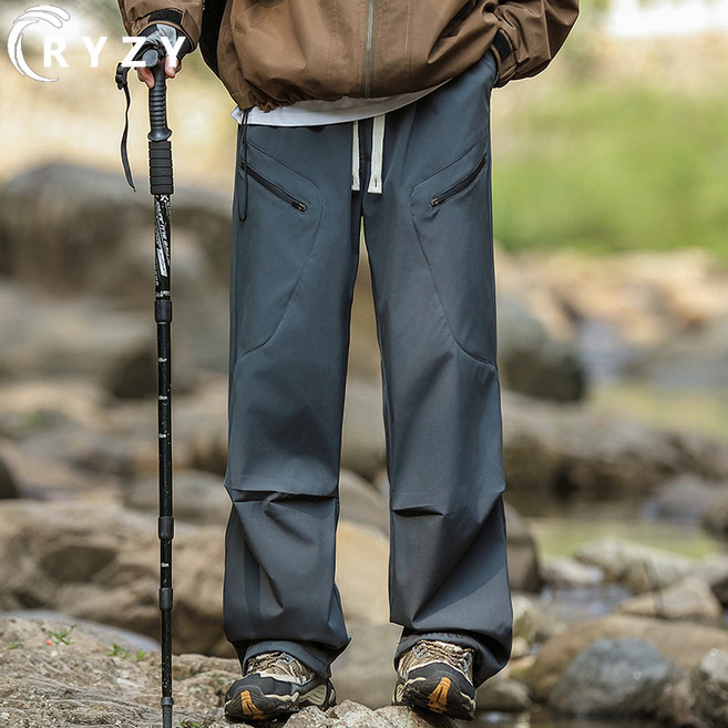 RYZY 品牌 戶外登山長褲 男款 寬鬆工裝褲 速乾防潑水透氣長褲