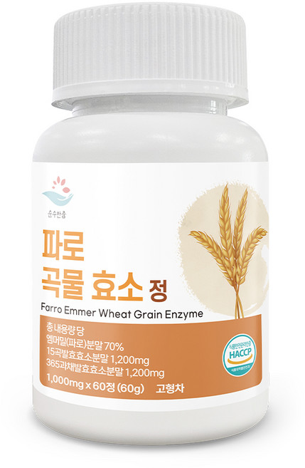 순수한줌 파로 곡물 효소 정 1000mg, 60정, 1개
