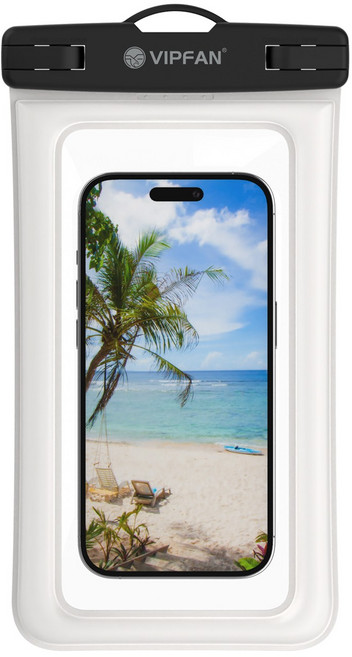 1+1 VIPFAN 트래블 방수팩 빅사이즈 신혼여행 워터파크 물놀이필수템 핸드폰보호 IPX-8등급 암밴드 목걸이 끈 기본 증정, 화이트(단품)