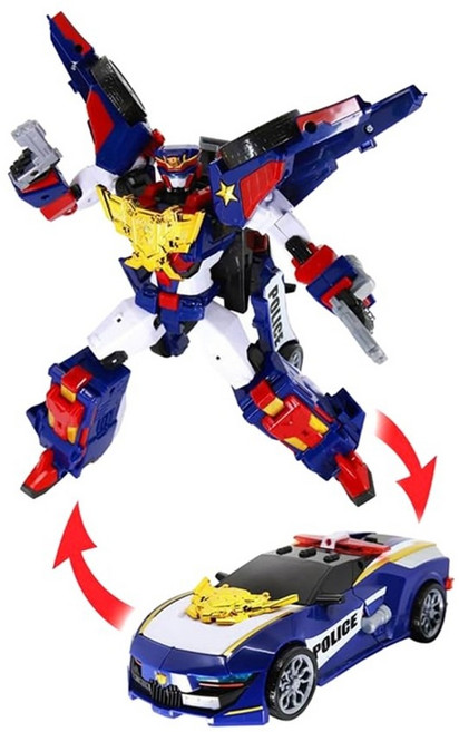 Miniforce 變形機器人警察汽車玩具, 藍, 1個