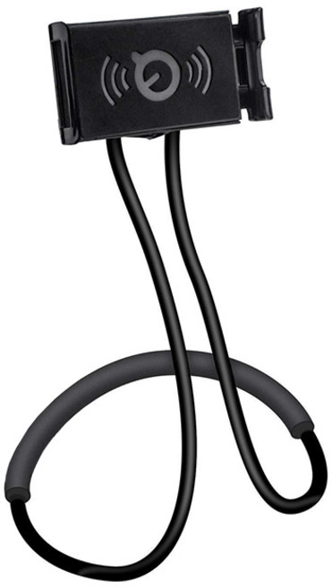 허브플러스 코브라 만능 목걸이 핸드폰 거치대 블랙, 단일속성