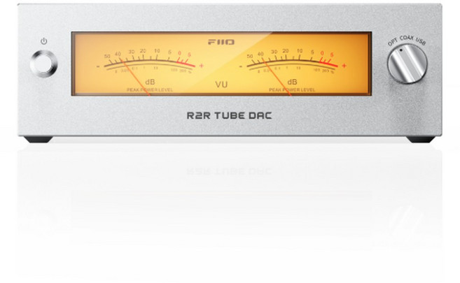 FiiO WARMER R2R 24비트 갈블래더 완전 밸런스 텍처 JJ E88CC 튜브 버퍼 USB 동축 입력 데스크탑, 실버, 1