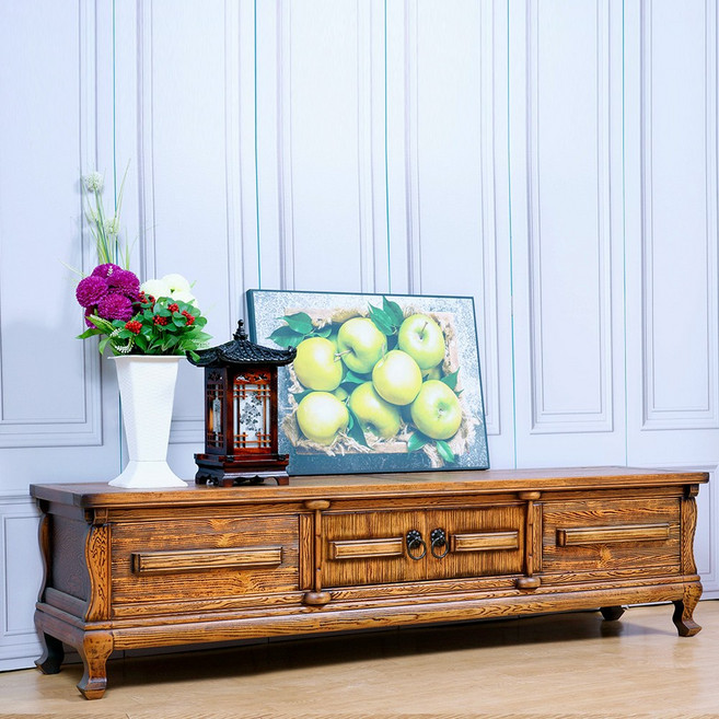 다한수제고가구 호리병 무쇠 거실장 1800 원목 엔틱