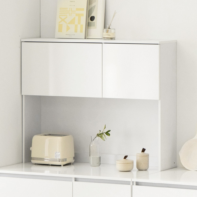 [단품구매X 합배송 제품] 플레이너스 샤인 상부장 1000 수납장 렌지대 도어형 오픈형 홈바 수납 선반, 상부장 도어형 (FE02002)