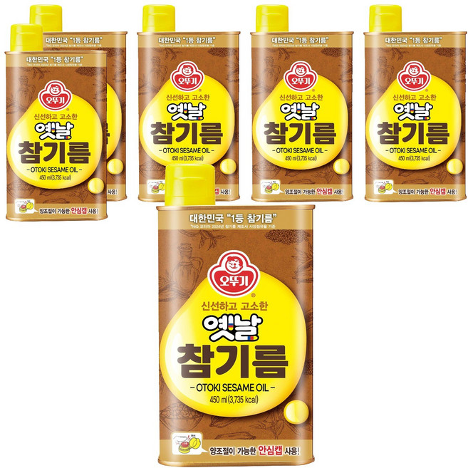 오뚜기 옛날 참기름, 6개, 450ml