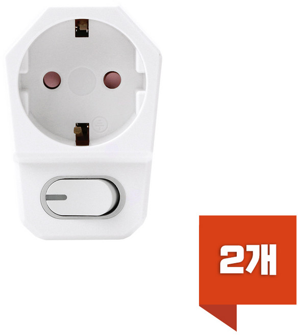 아이정 더좋은 멀티탭 추천 개별 1구 스위치 콘센트, 0.1cm, 화이트, 2개